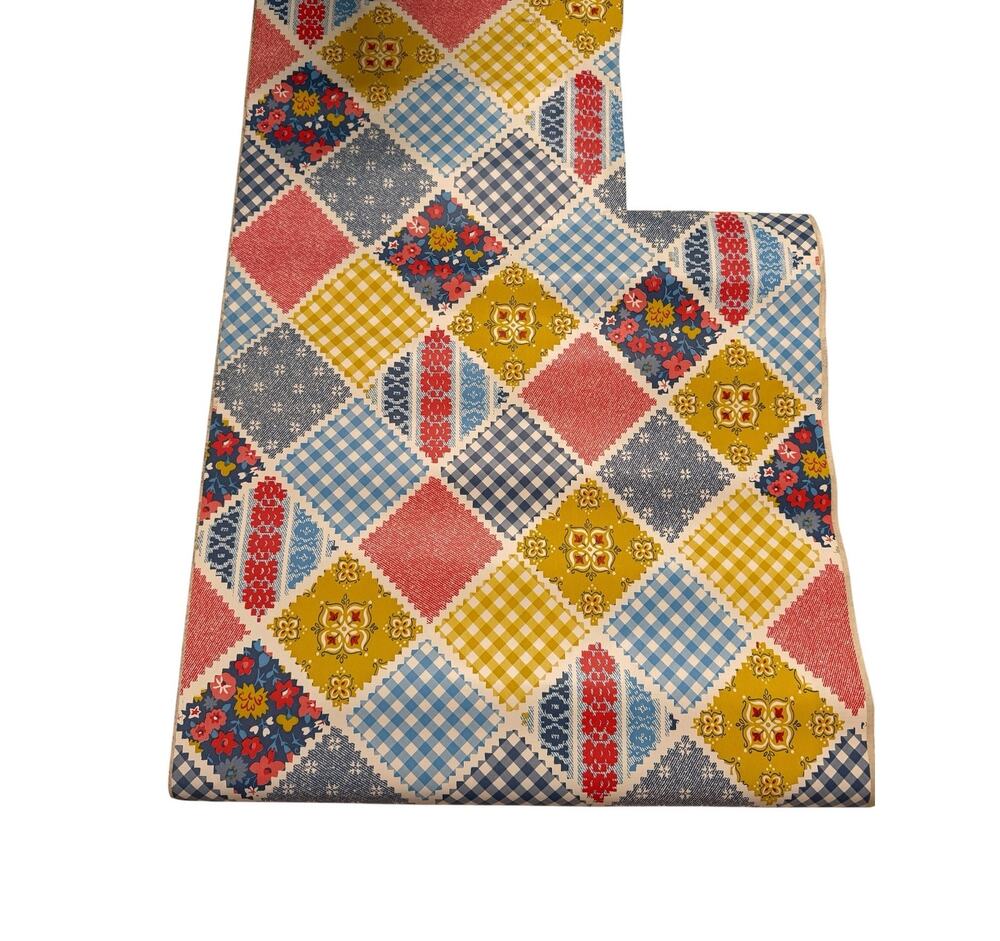 Vintage MAGIC COVER Shelf Liner Adhesive Paper in Colorful Quilted Print 60s/70s